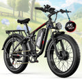 6000W Dual Motor Electric Bike for Adults, 24" Fat Tire E-Bike with Up to 110 Miles Range, Full Suspension All-Terrain Commuter & Mountain Bicycle, Up to 45 MPH