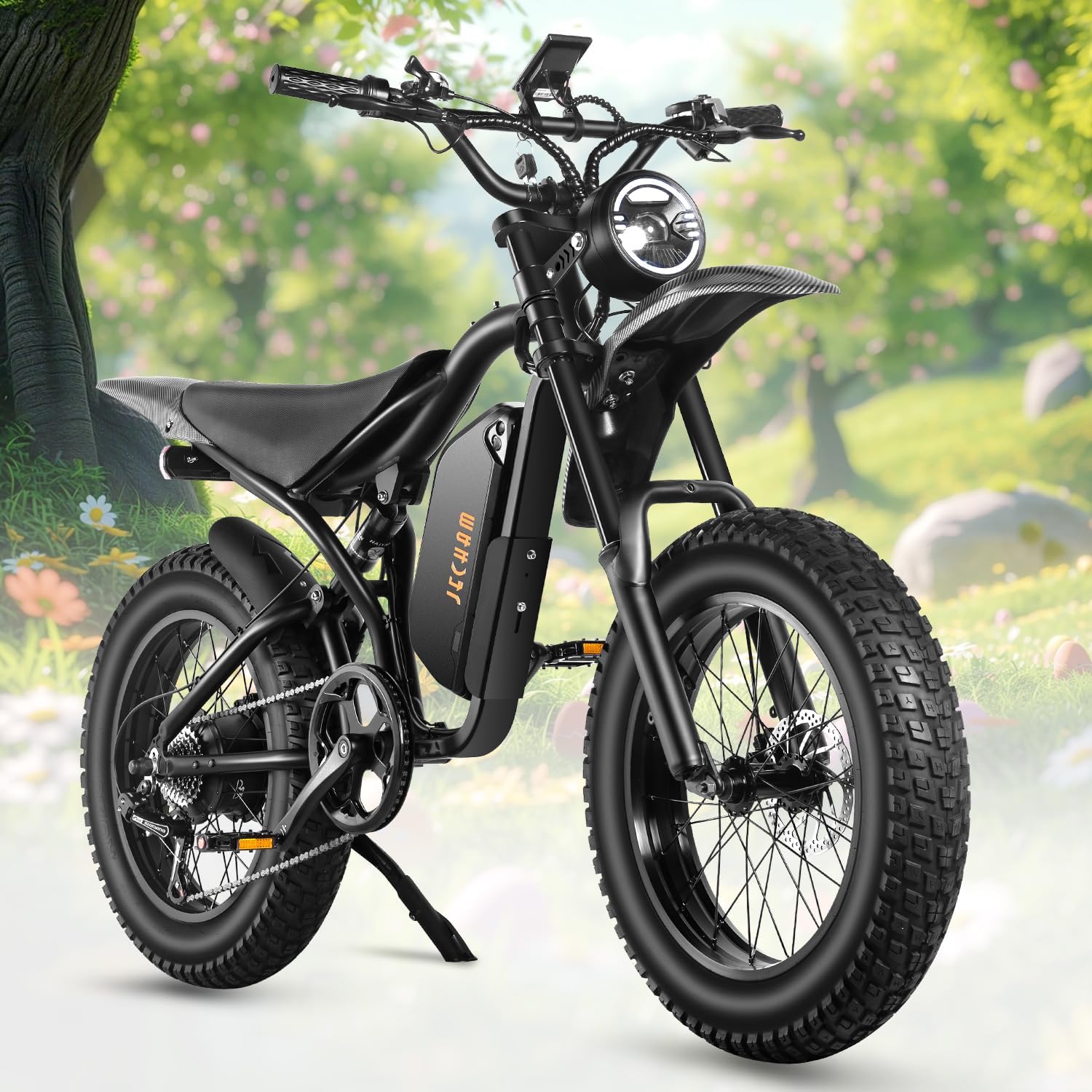 1500W Electric Bike for Adults & Teens, Up to 35 MPH Fat Tire E-Bike with 80+ Miles Range, Inverted Front Fork Suspension, Puncture-Resistant Tires, Easy Assembly