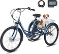 24"/26" Electric Tricycle for Adults, Peak 500W Motor, 3-Wheel Electric Bike with Up to 330 lb Capacity