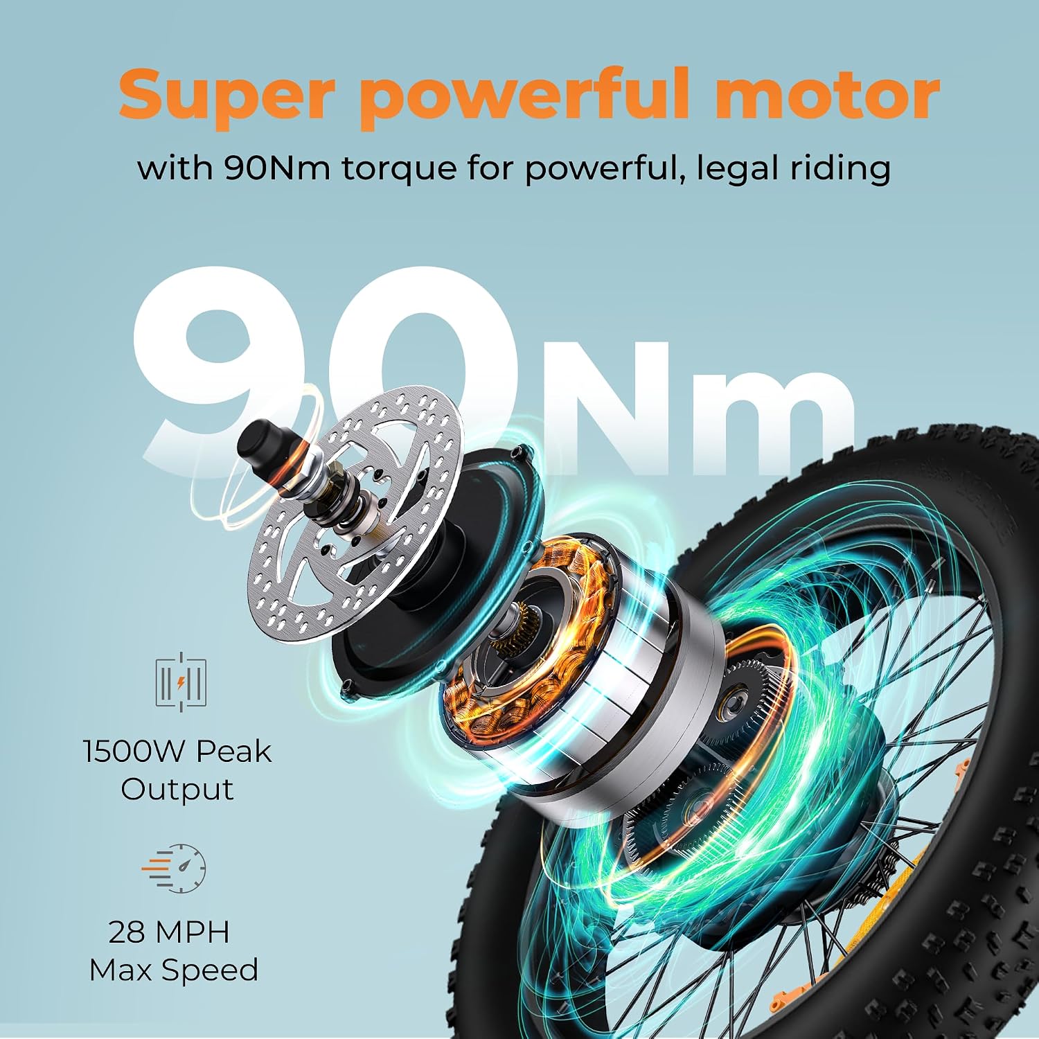 Folding Electric Bike for Adults with 1500W Peak Motor, App Connectivity, 20" Fat Tires, Hydraulic Brakes, Up to 28 MPH & 65 Miles Range