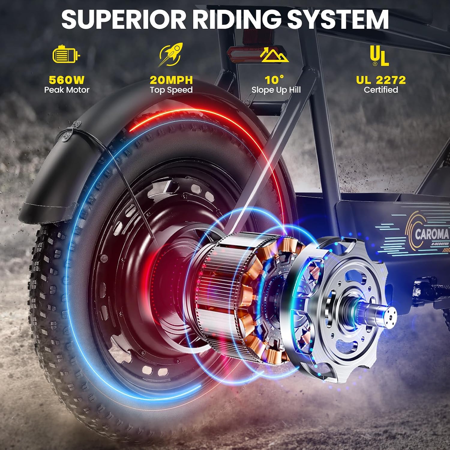 Electric Scooter with Seat for Adults, 1200W Peak Motor, 16" × 3" Fat Tires, Up to 20 MPH & 30 Miles Range with Storage Basket