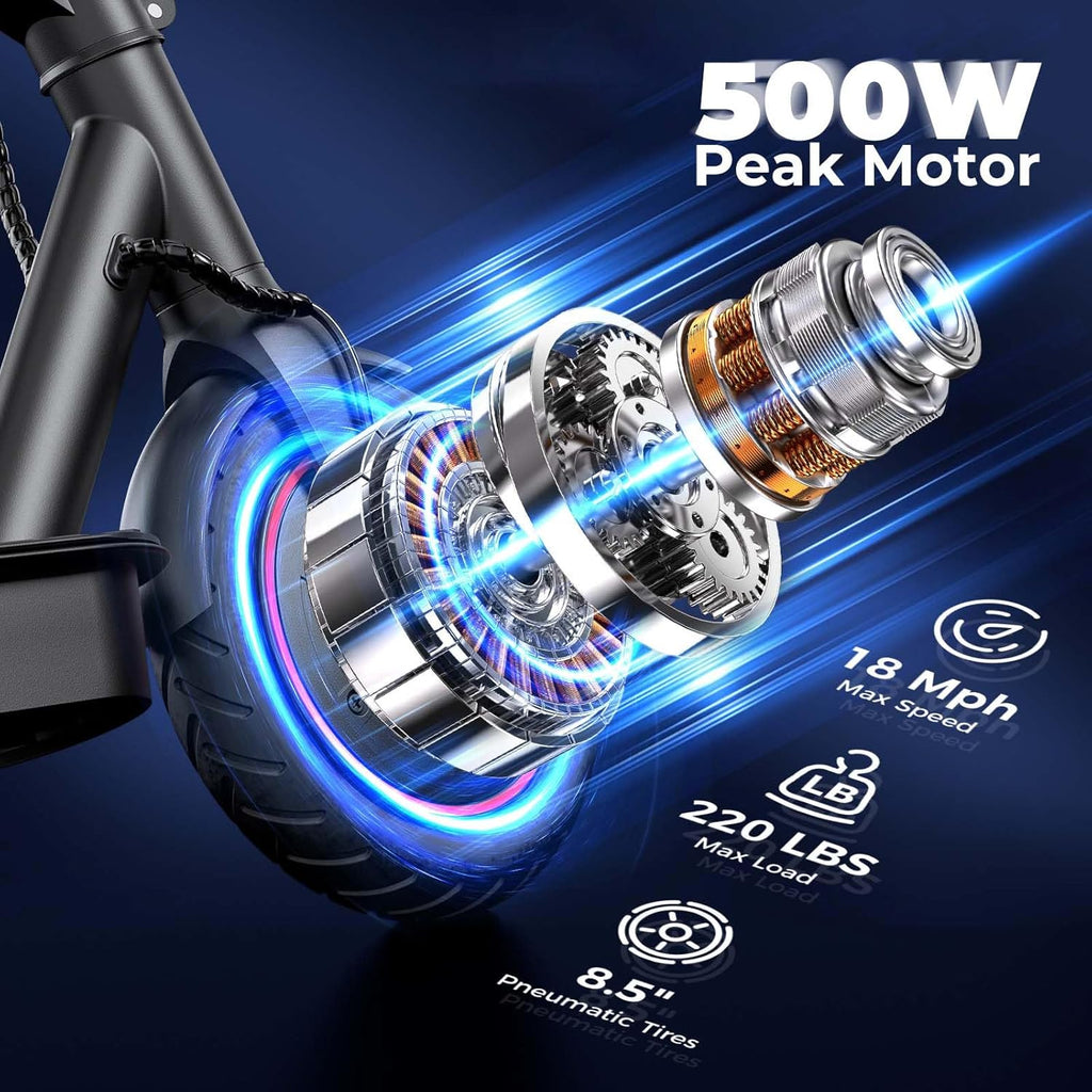 Electric Scooter for Adults & Teens, Peak 1200W Motor, Up to 28 MPH, Foldable E-Scooter with App Control & Long-Range Performance