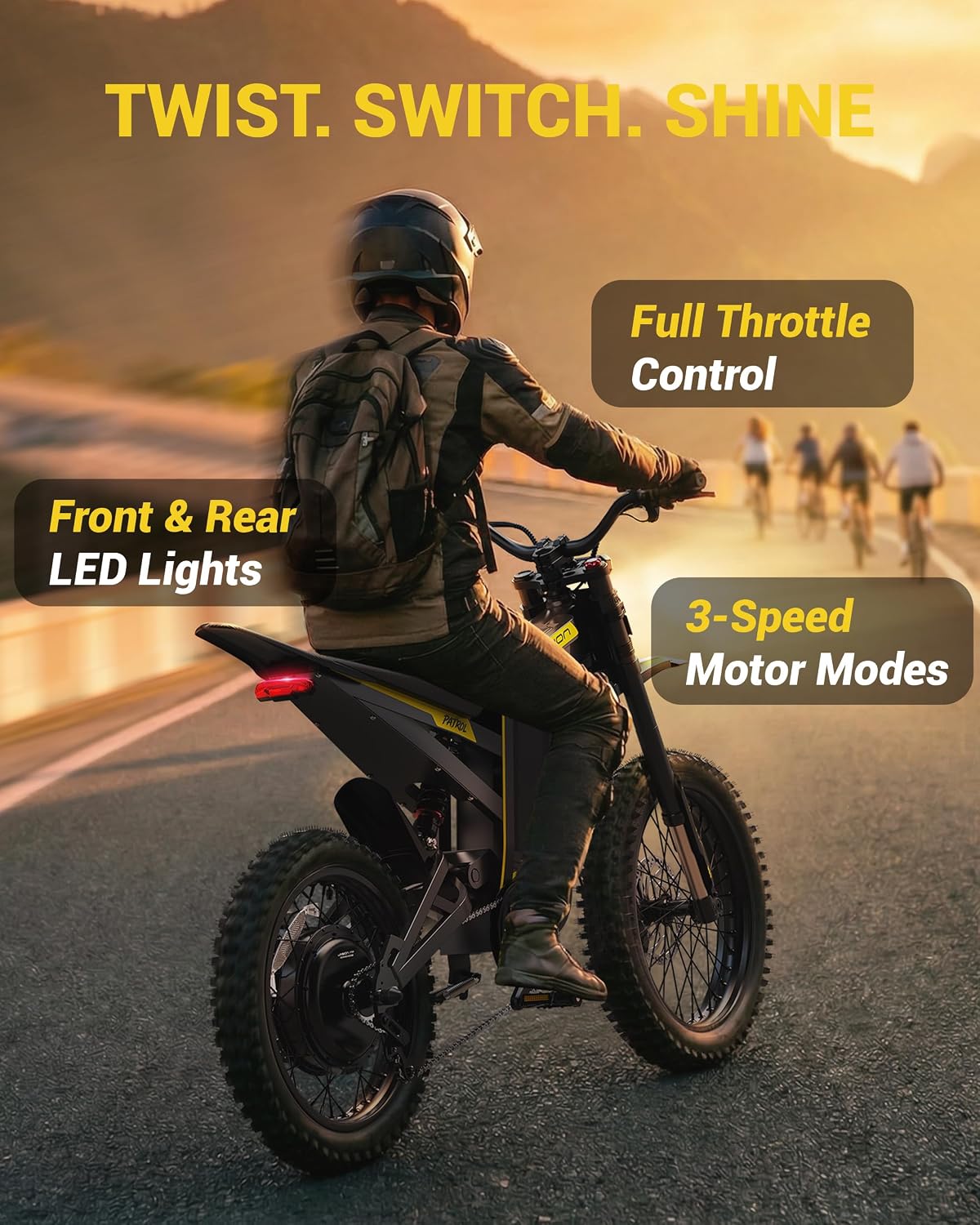 Electric Dirt Bike for Adults & Teens, 4000W Peak Motor, Up to 40 MPH, 50 Mile Range, Dual Suspension, Hydraulic Brakes, Off-Road Electric Bike