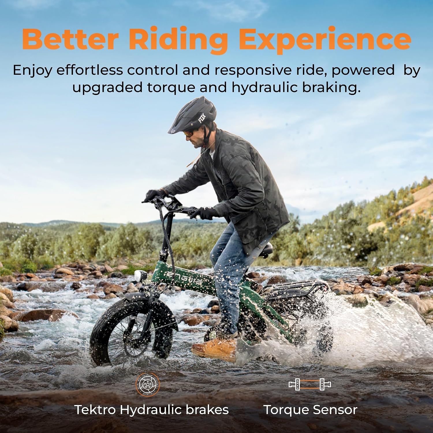Folding Electric Bike for Adults with 1500W Peak Motor, App Connectivity, 20" Fat Tires, Hydraulic Brakes, Up to 28 MPH & 65 Miles Range