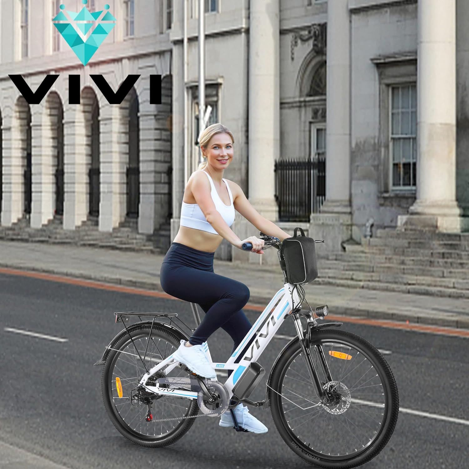 26" Step-Through Electric Bike for Adults with 750W Peak Motor, 7-Speed Gear System, Cruise Control, Up to 20 MPH & 50 Miles Range