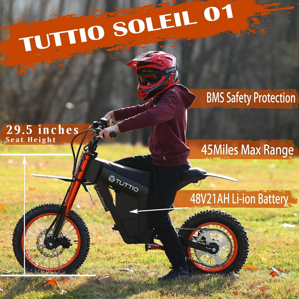 Electric Dirt Bike for Adults, Peak 3000W Motor, High-Torque Off-Road E-Bike with Hydraulic Brakes