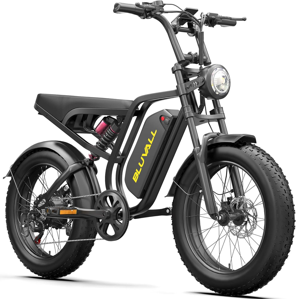 20" Fat Tire Electric Bike for Adults, 1000W Peak Motor, Up to 35 MPH, 40–60 Mile Range, Full Suspension, Hydraulic Brakes, 7-Speed All-Terrain E-Bike