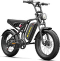 1500W Peak Electric Bike for Adults, 20" Fat Tire E-Bike with Up to 60 Miles Range, Hydraulic Disc Brakes, Full Suspension, 7-Speed Gear System, All-Terrain Off-Road Bicycle