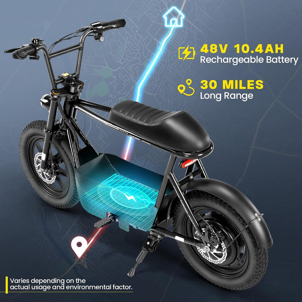 Electric Scooter with Seat for Adults, Peak 1200W Motor, Up to 20 MPH, 16" Fat Tire All-Terrain Scooter with Storage Basket & 30 Miles Range