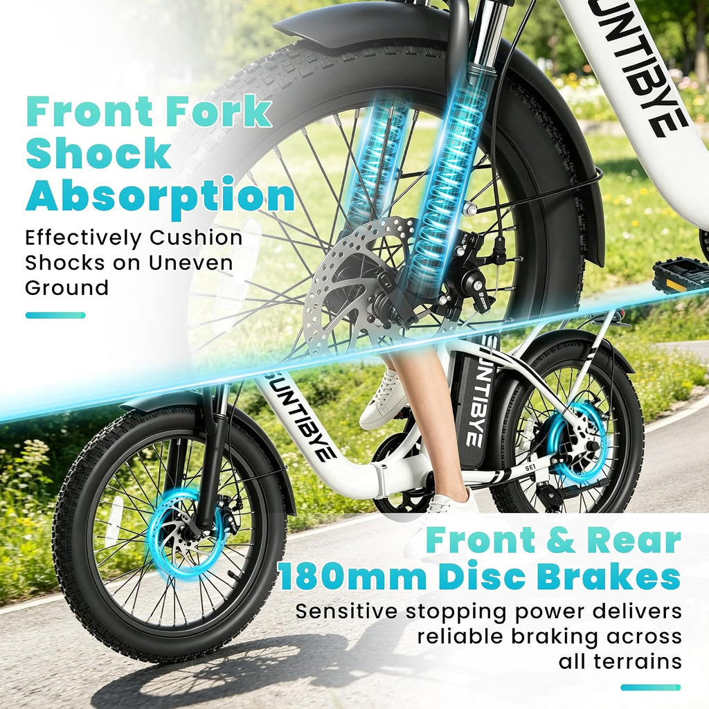 20" Foldable Fat Tire Electric Bike for Adults, Peak 1500W Motor, Up to 28 MPH, 7-Speed Commuter E-Bike with Long-Range Performance