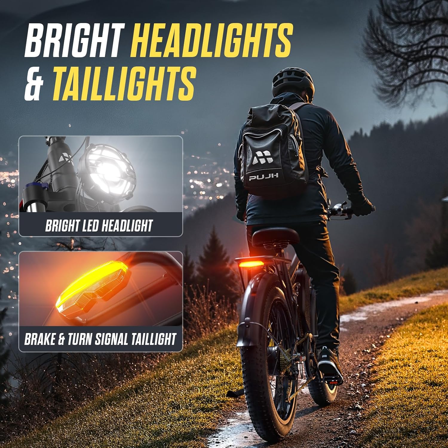 6000W Dual Motor Electric Bike for Adults, 24" Fat Tire E-Bike with Up to 110 Miles Range, Full Suspension All-Terrain Commuter & Mountain Bicycle, Up to 45 MPH