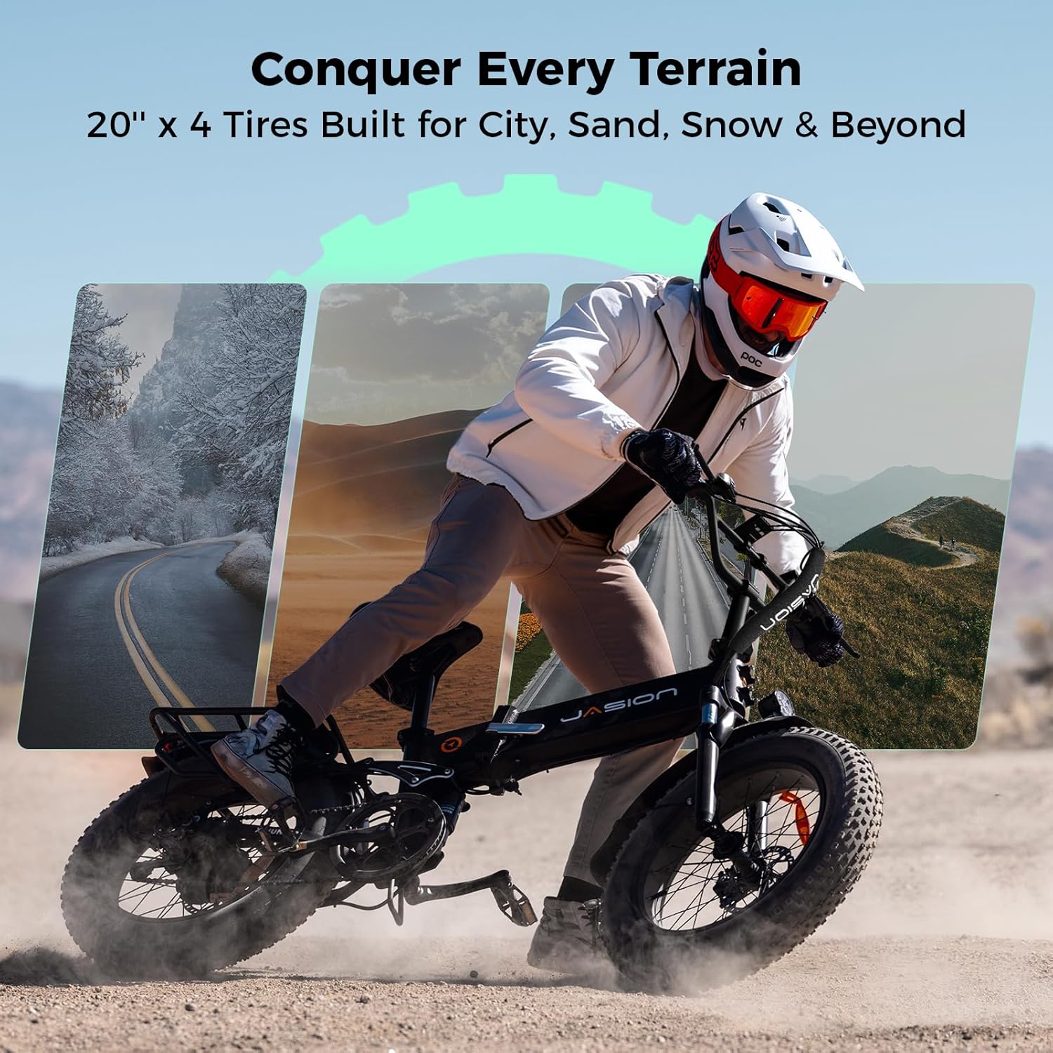 20" Foldable Electric Bike for Adults with Fat Tires, Peak Motor, Up to 30 MPH, Long-Range E-Bike for Commuting & Off-Road Riding