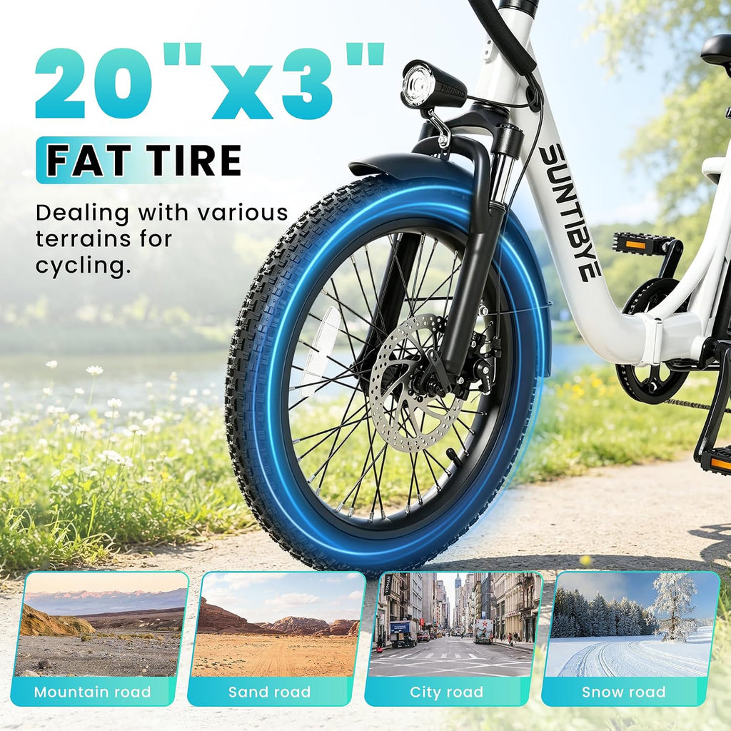 20" Foldable Fat Tire Electric Bike for Adults, Peak 1500W Motor, Up to 28 MPH, 7-Speed Commuter E-Bike with Long-Range Performance