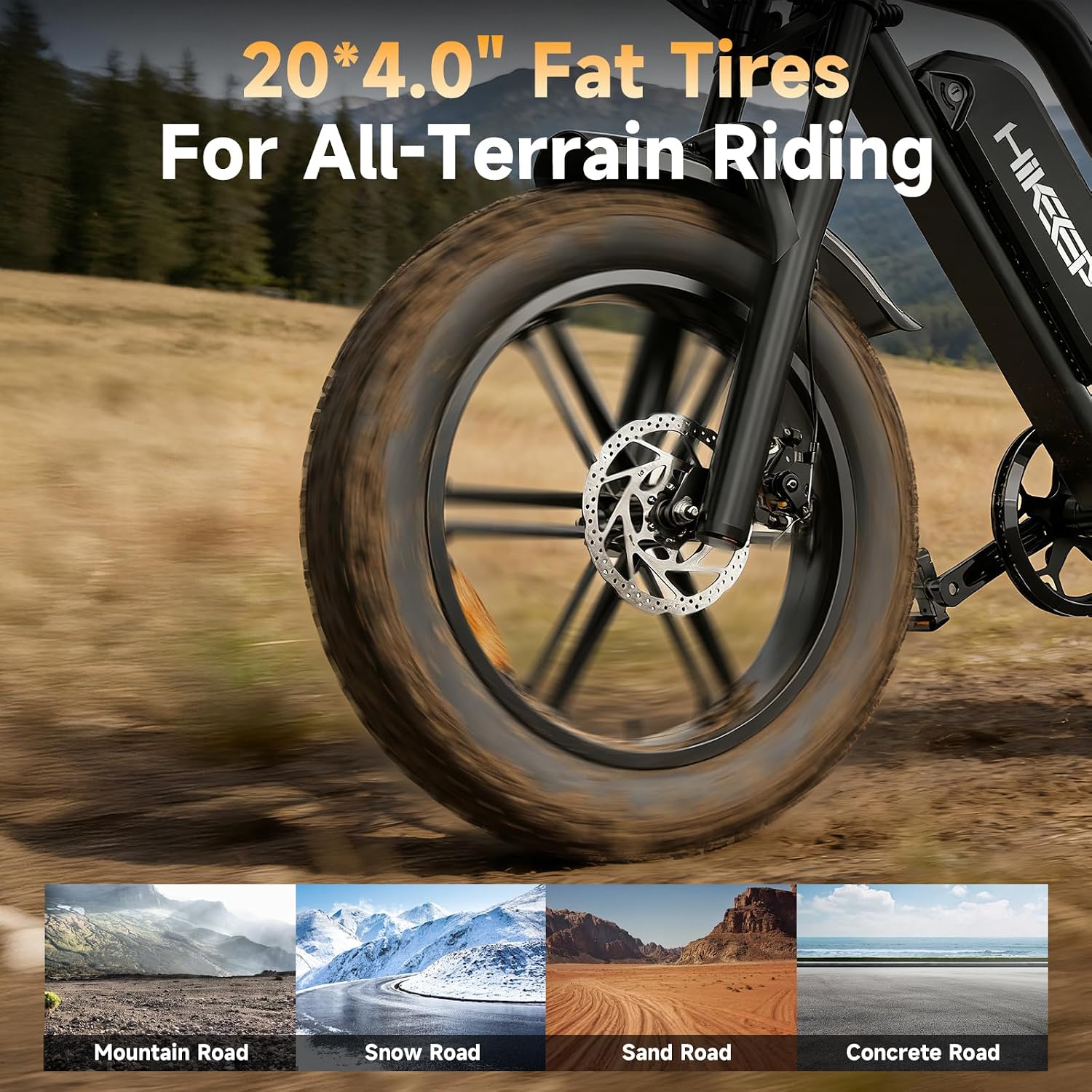 20" × 4.0" Fat Tire Electric Bike for Adults, 1500W Peak Motor, Up to 20+ MPH, Dual Suspension, 7-Speed All-Terrain E-Bike