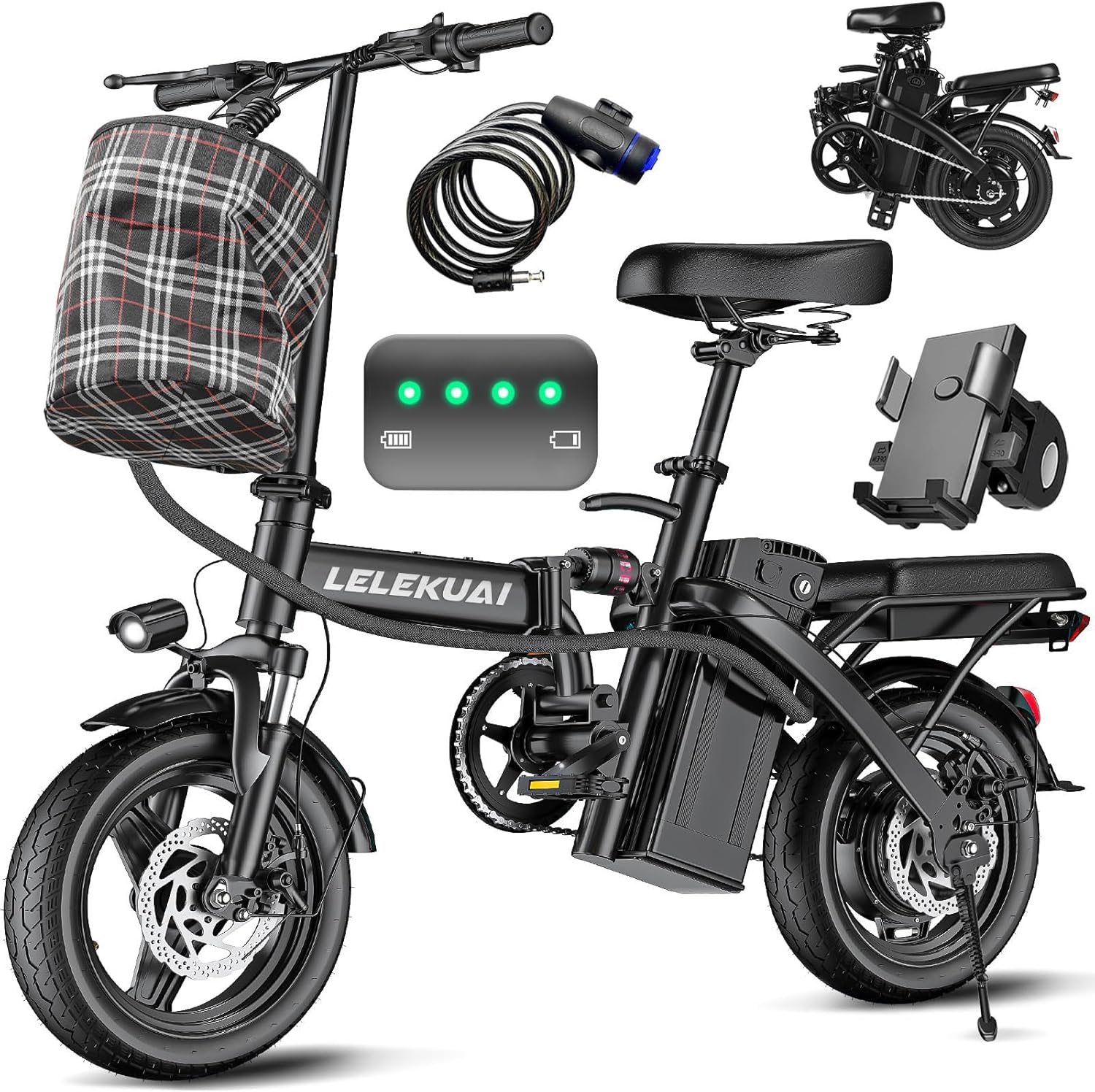 Foldable Electric Bike for Adults & Teens – Compact E-Bike with Pedal Assist, High-Speed Performance, and Extended Riding Range