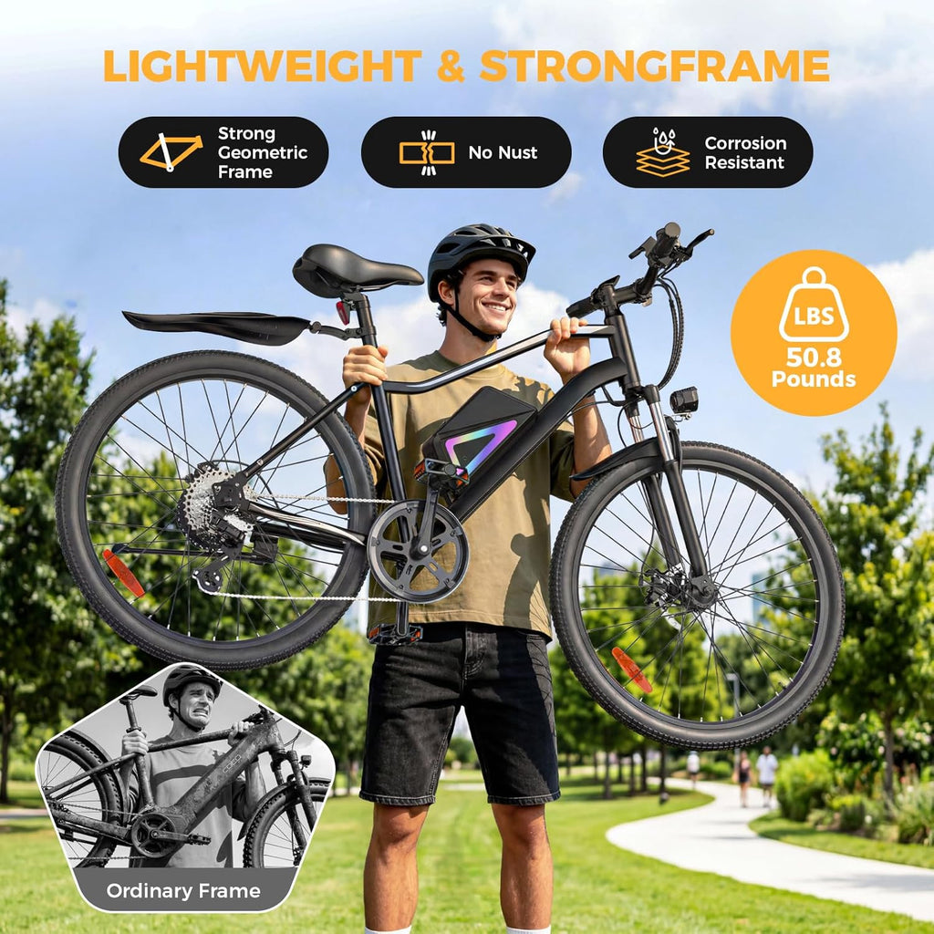 Electric Bike for Adults, 26" Commuter & 14" Foldable E-Bike, 1000W/1500W Peak Motor, Up to 55–80 Miles Range, Removable Power Pack for Urban Commuting