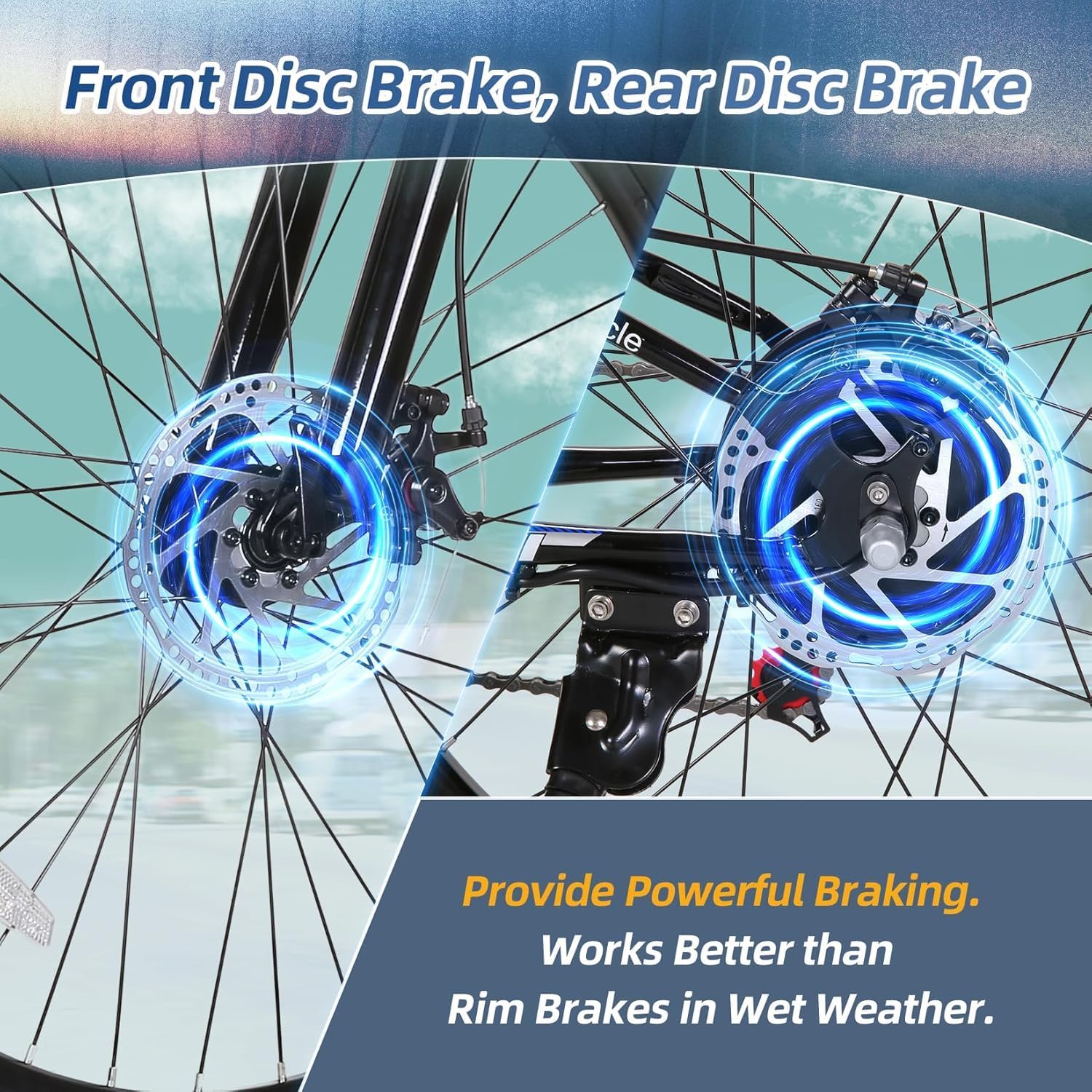 26" Folding Electric Mountain Bike for Adults, 500W Motor, Up to 50 Mile Range, 21-Speed Commuter E-Bike