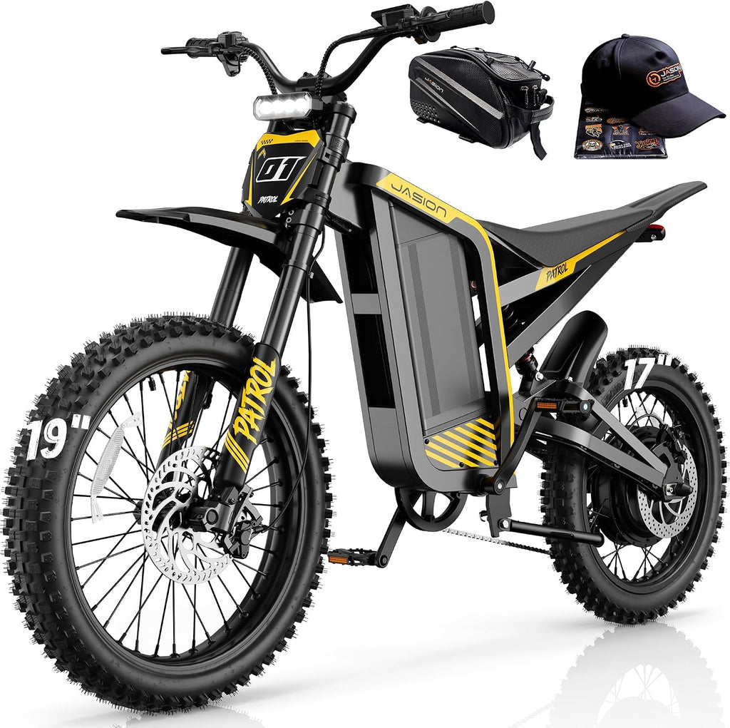 Electric Off-Road Bike for Adults & Teens, Peak 4000W Motor, Up to 40 MPH, Dual Suspension E-Bike with Hydraulic Brakes