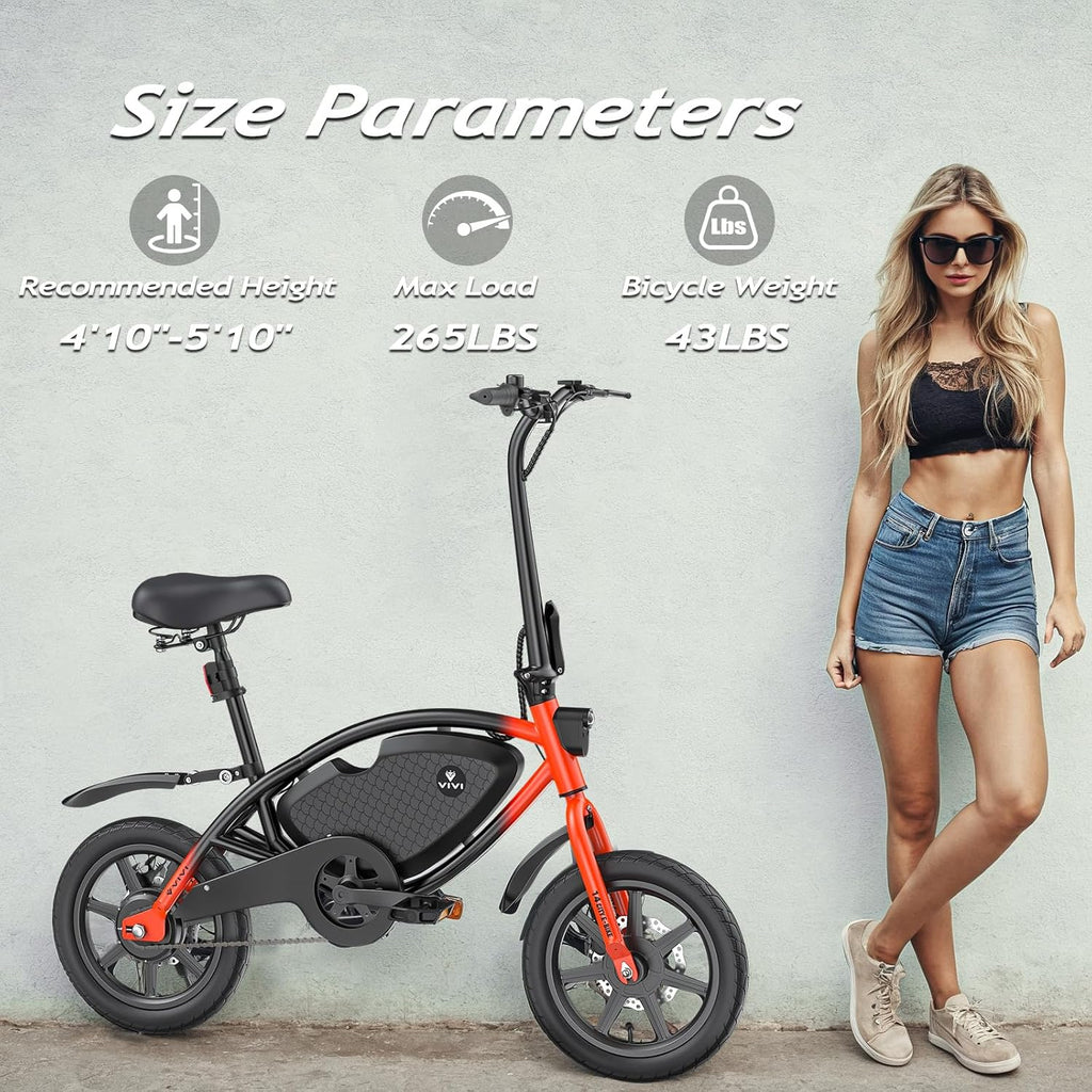 14" Folding Electric Bike for Adults & Teens with 500W Peak Motor, Cruise Control, Up to 20 MPH, 40 Miles Pedal-Assist Range & UL 2849 Certified
