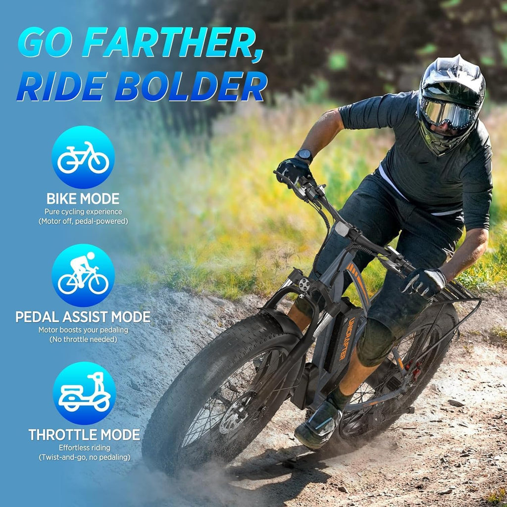 26" × 4" Fat Tire Electric Mountain Bike for Adults, 1500W Peak Motor, Up to 32 MPH, Up to 90 Mile Range, 7-Speed Full Suspension E-Bike