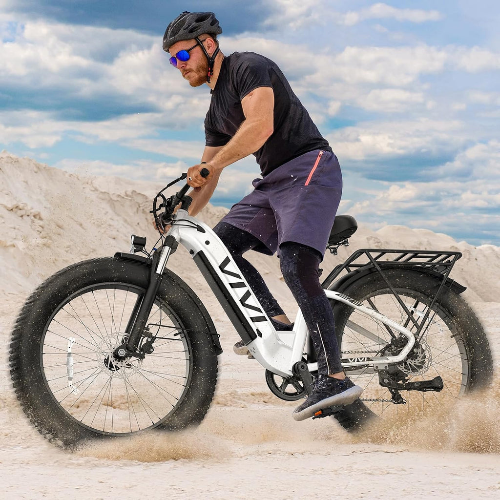 26" × 4.0" Fat Tire Electric Bike for Adults, 750W Motor, Up to 19.8 MPH, 7-Speed All-Terrain Commuter E-Bike