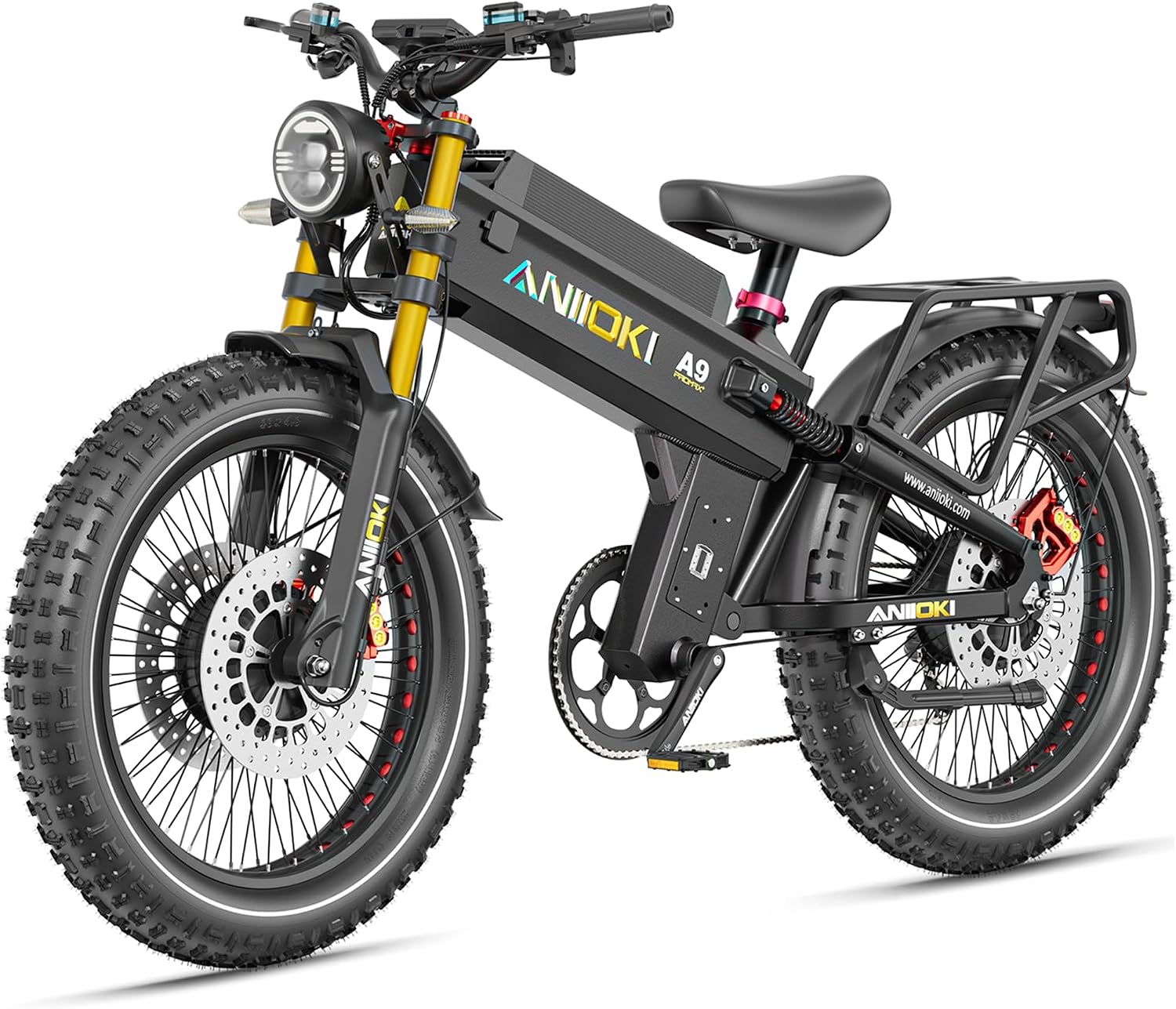 Dual Motor Electric Bike for Adults, 6000W/7000W Peak Power, Up to 46 MPH, Up to 300 Mile Range, 26" × 4.8" Fat Tire, 7-Speed All-Terrain E-Bike