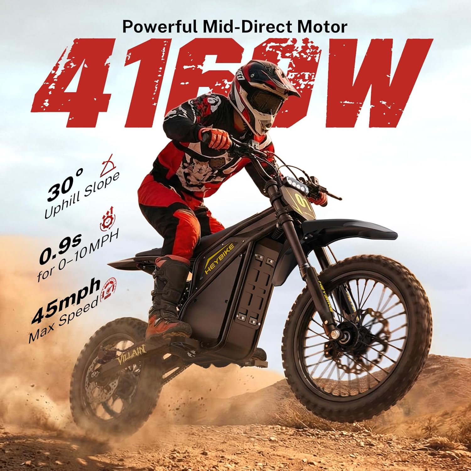 Electric Dirt Bike for Teens – High-Performance Off-Road E-Bike with Fat Tires, Reverse Function & Rugged Trail Design
