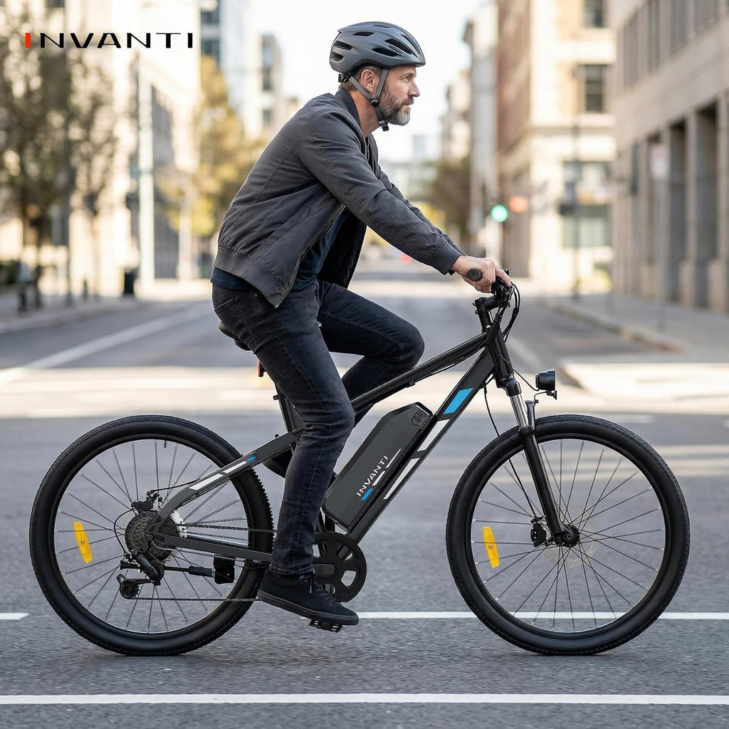 26" Electric Mountain Bike for Adults, 750W Peak Motor, Up to 20 MPH, 7-Speed Commuter E-Bike with Front Suspension & LCD Display
