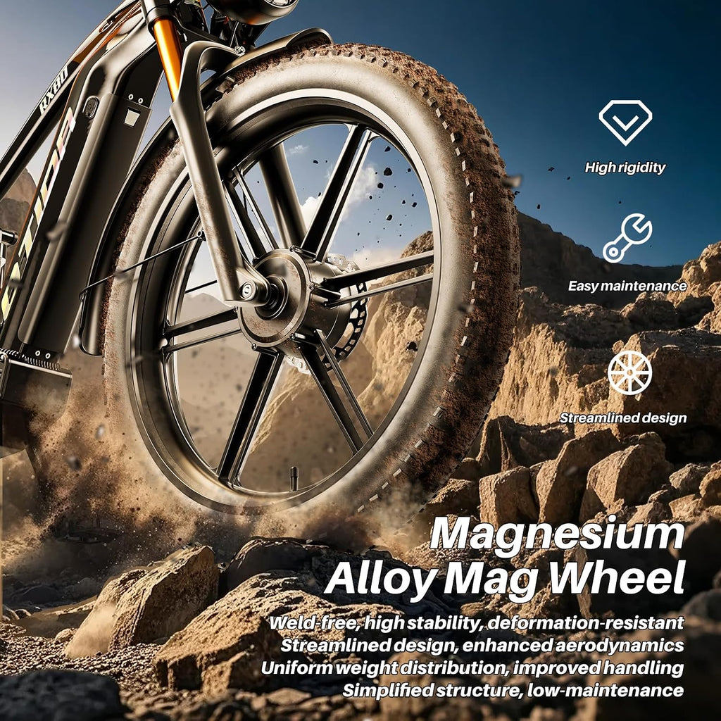 3000W Peak Dual Motor Electric Bike for Adults, 26" Fat Tire Full Suspension E-Bike, Up to 32 MPH Speed, Hydraulic Dual Disc Brakes & Aluminum Frame Mountain Bicycle