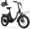20" × 3" Foldable Step-Through Electric Bike for Adults, 1200W Peak Motor, Up to 20+ MPH, Up to 55 Mile Range, 7-Speed Cargo E-Bike