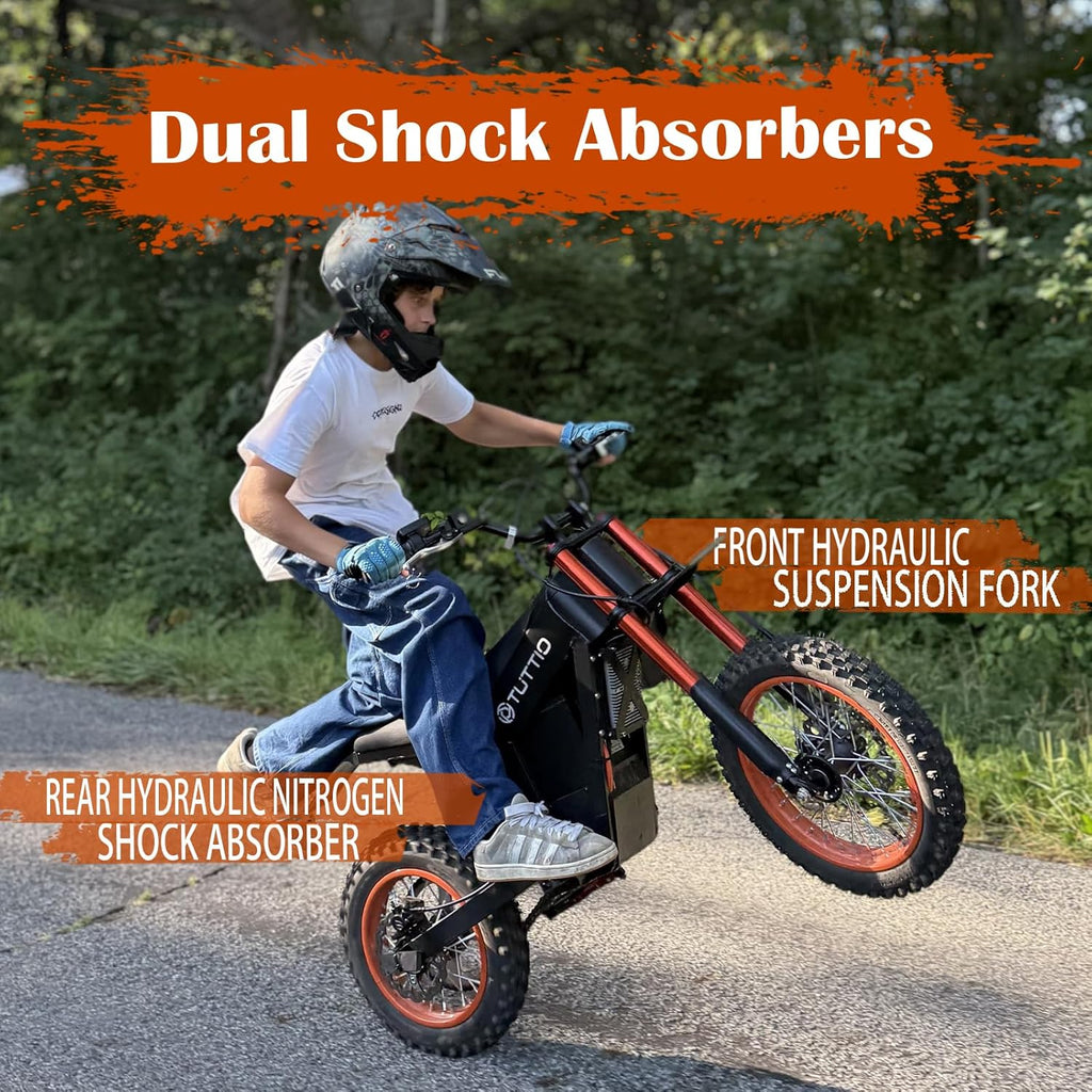 Electric Dirt Bike for Adults, Peak 3000W Motor, High-Torque Off-Road E-Bike with Hydraulic Brakes