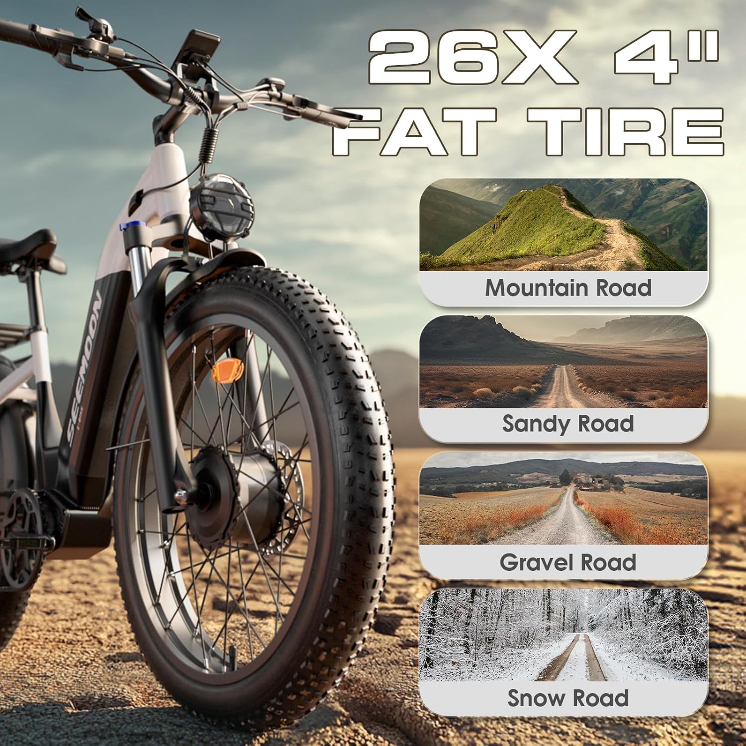 4000W Dual Motor Fat Tire Electric Bike for Adults – 52V 1040Wh Removable Battery, 38 MPH Step-Through E-Bike with Up to 105 Miles Range