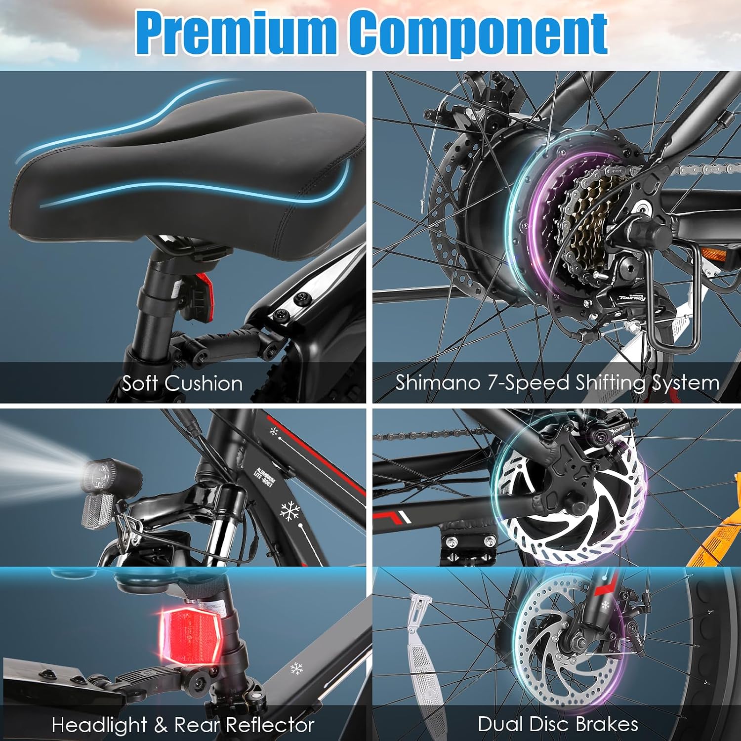 26" Fat Tire Electric Bike for Adults with 750W Motor, Dual Suspension, All-Terrain Design & Up to 40 Miles Range