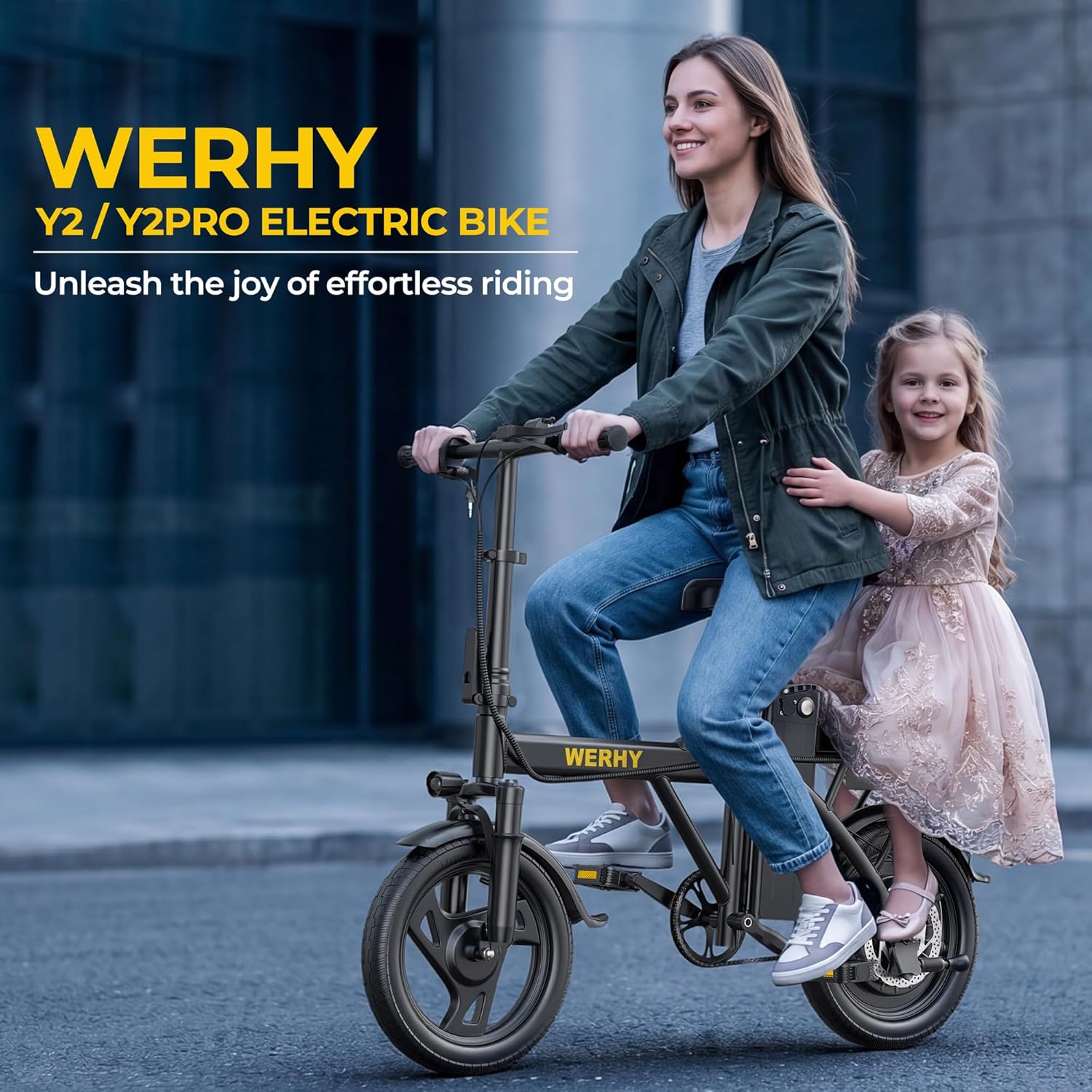 14" Foldable Electric Bike for Adults & Teens, Peak 500W Motor, Mini Commuter E-Bike with Up to 30 Miles Pedal-Assist Range