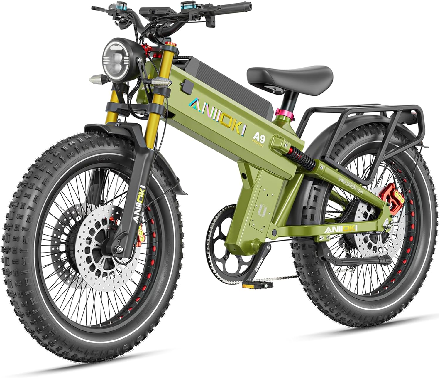 Dual Motor Electric Bike for Adults, 6000W/7000W Peak Power, Up to 46 MPH, Up to 300 Mile Range, 26" × 4.8" Fat Tire, 7-Speed All-Terrain E-Bike
