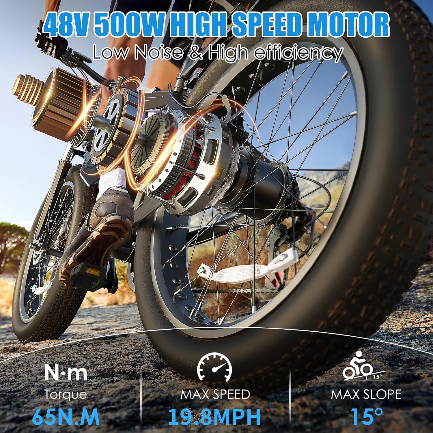 26" Fat Tire Electric Bike for Adults with 750W Motor, Dual Suspension, All-Terrain Design & Up to 40 Miles Range