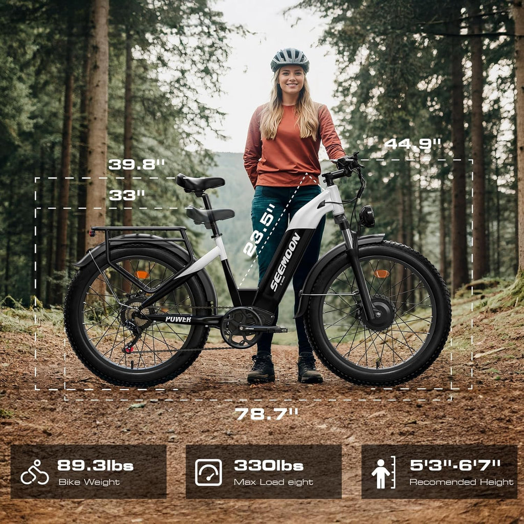 4000W Dual Motor Fat Tire Electric Bike for Adults – 52V 1040Wh Removable Battery, 38 MPH Step-Through E-Bike with Up to 105 Miles Range