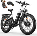 Dual Motor Electric Bike for Adults, 4000W Peak Power, Up to 38 MPH, Up to 105 Mile Range, 26" Fat Tire Step-Through Commuter E-Bike