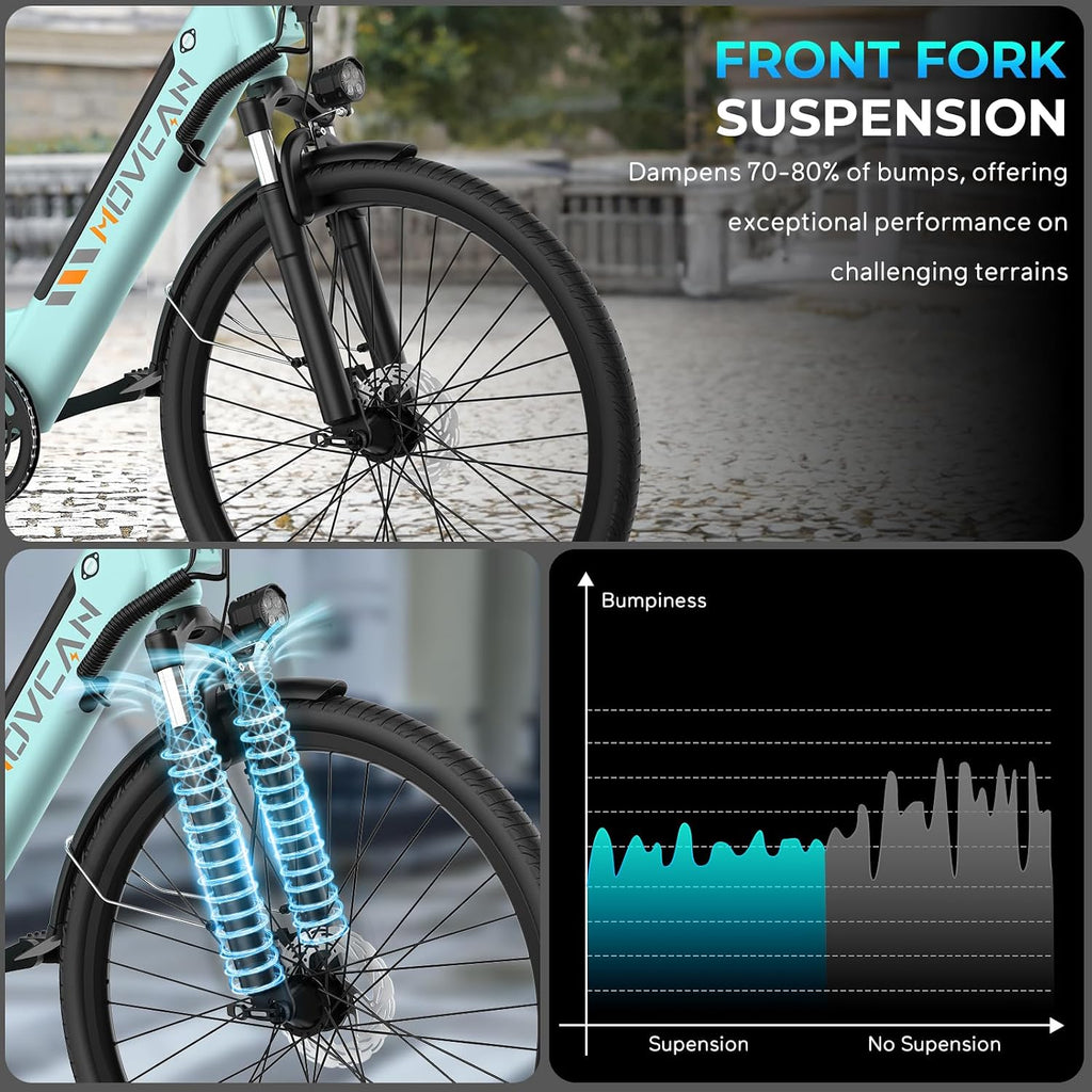 26" Electric City Cruiser Bike for Adults, Peak 1000W Motor, Up to 28 MPH, 7-Speed Commuter E-Bike with Up to 70 Miles Range