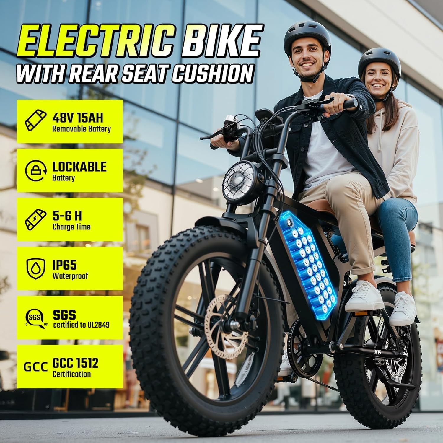 20" × 4.0" Fat Tire Electric Bike for Adults, 1500W Peak Motor, Up to 70–130 Mile Range, 7-Speed All-Terrain Commuter E-Bike