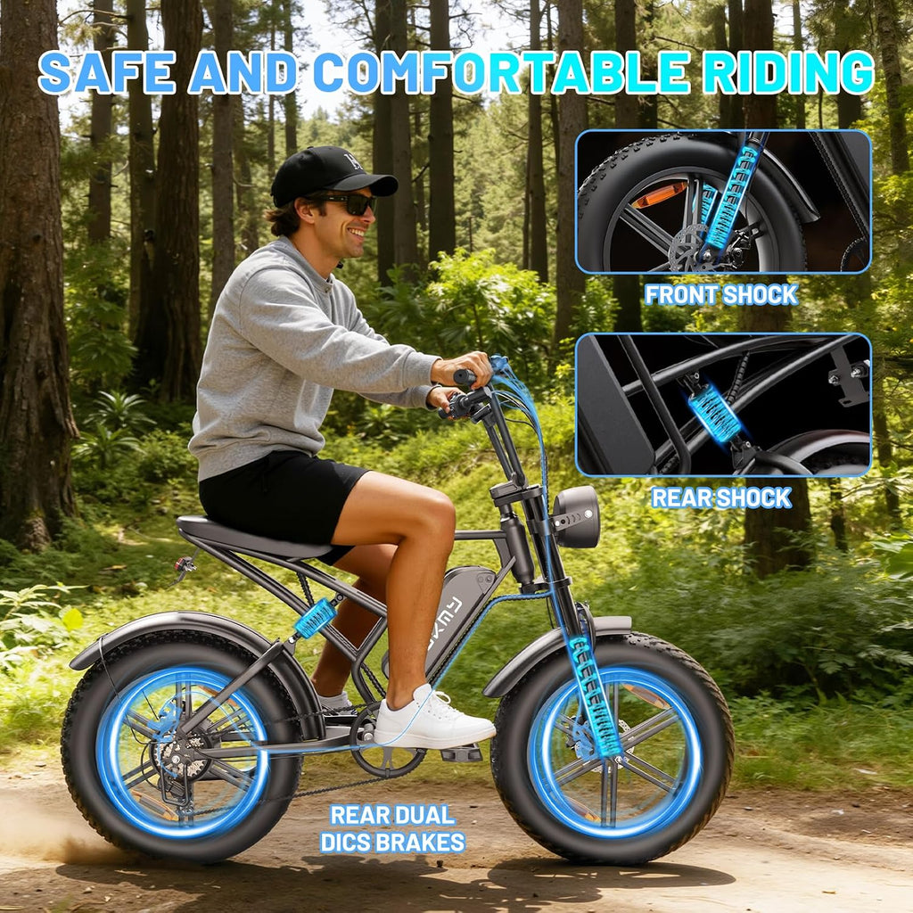 20" Fat Tire Electric Bike for Adults – All-Terrain E-Bike with Removable Power System, Long Range & High-Performance Motor