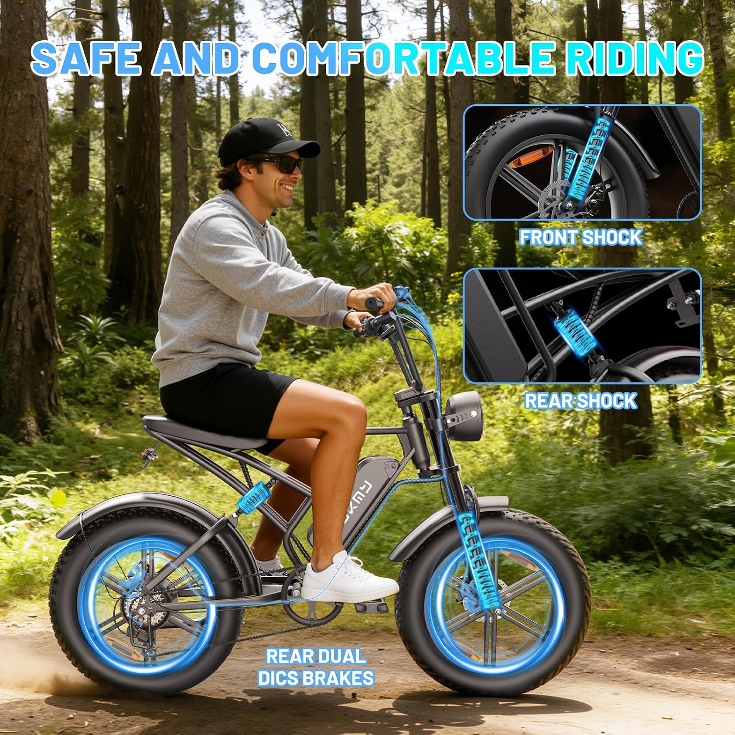 20" Fat Tire Electric Bike for Adults – All-Terrain E-Bike with Removable Power System, Long Range & High-Performance Motor