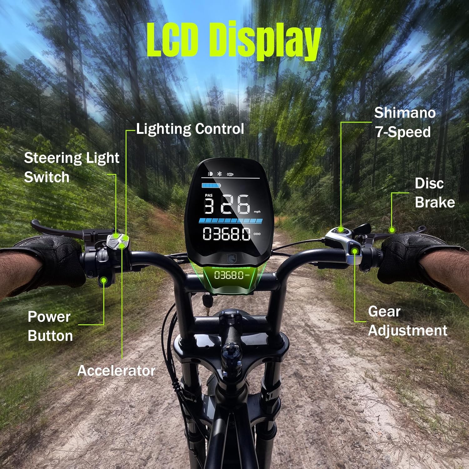 1500W Peak Electric Bike for Adults, 20" Fat Tire All-Terrain E-Bike, Up to 60–130 Miles Range, Electric Dirt Bike Style, UL 2849 Certified