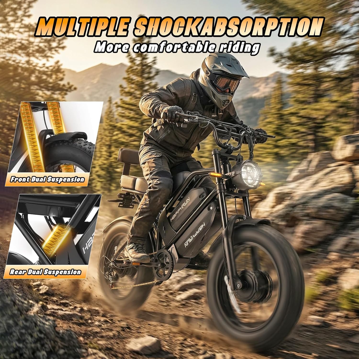 20" Fat Tire Electric Bike for Adults with 5000W Peak Dual Motor, Dual Power System, Hydraulic Disc Brakes, Up to 36 MPH & 85+ Miles Range