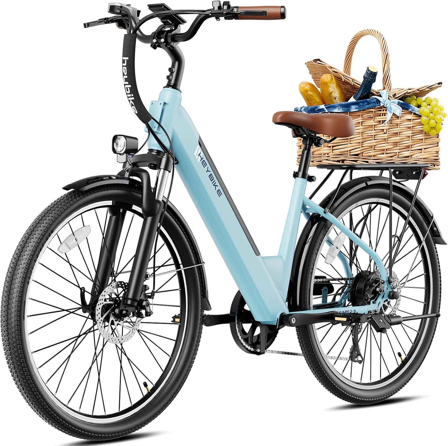 26" Electric Commuter Bike for Adults, Peak 1200W Motor, Up to 50 Miles Range, 7-Speed City E-Bike