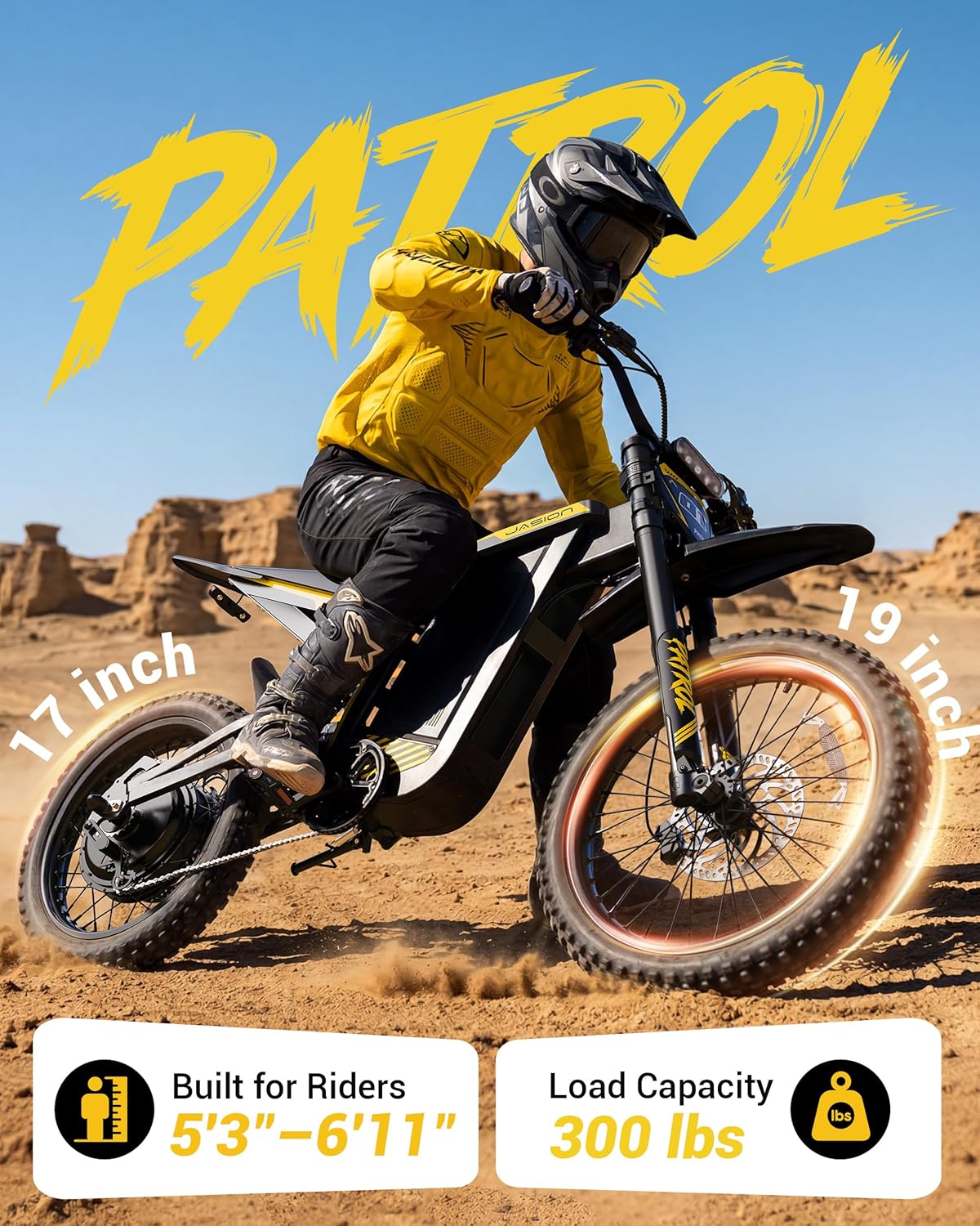 Electric Dirt Bike for Adults & Teens, 4000W Peak Motor, Up to 40 MPH, 50 Mile Range, Dual Suspension, Hydraulic Brakes, Off-Road Electric Bike