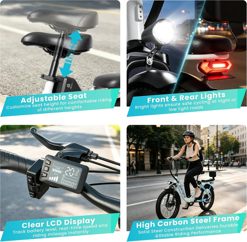 20" Foldable Fat Tire Electric Bike for Adults, Peak 1500W Motor, Up to 28 MPH, 7-Speed Commuter E-Bike with Long-Range Performance