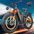 26" Dual Motor Electric Bike for Adults, 8000W Peak Motor, Up to 50 MPH, Up to 100 Mile Range, Full Suspension All-Terrain E-Bike