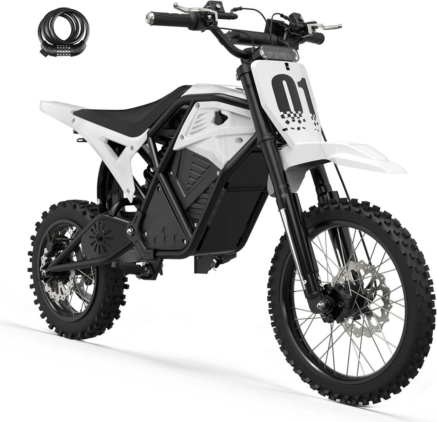 3500W Peak Electric Dirt Bike for Teens & Adults, 38 MPH E-Motorcycle with Up to 53 Miles Range, Hydraulic Dual Suspension & High-Performance Mid-Drive System