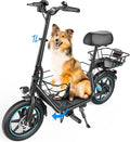 Electric Scooter with Seat for Adults, 650W Motor, Up to 18.6 MPH, 30 Mile Range, Foldable Scooter with Pet Basket & 14" Pneumatic Tires